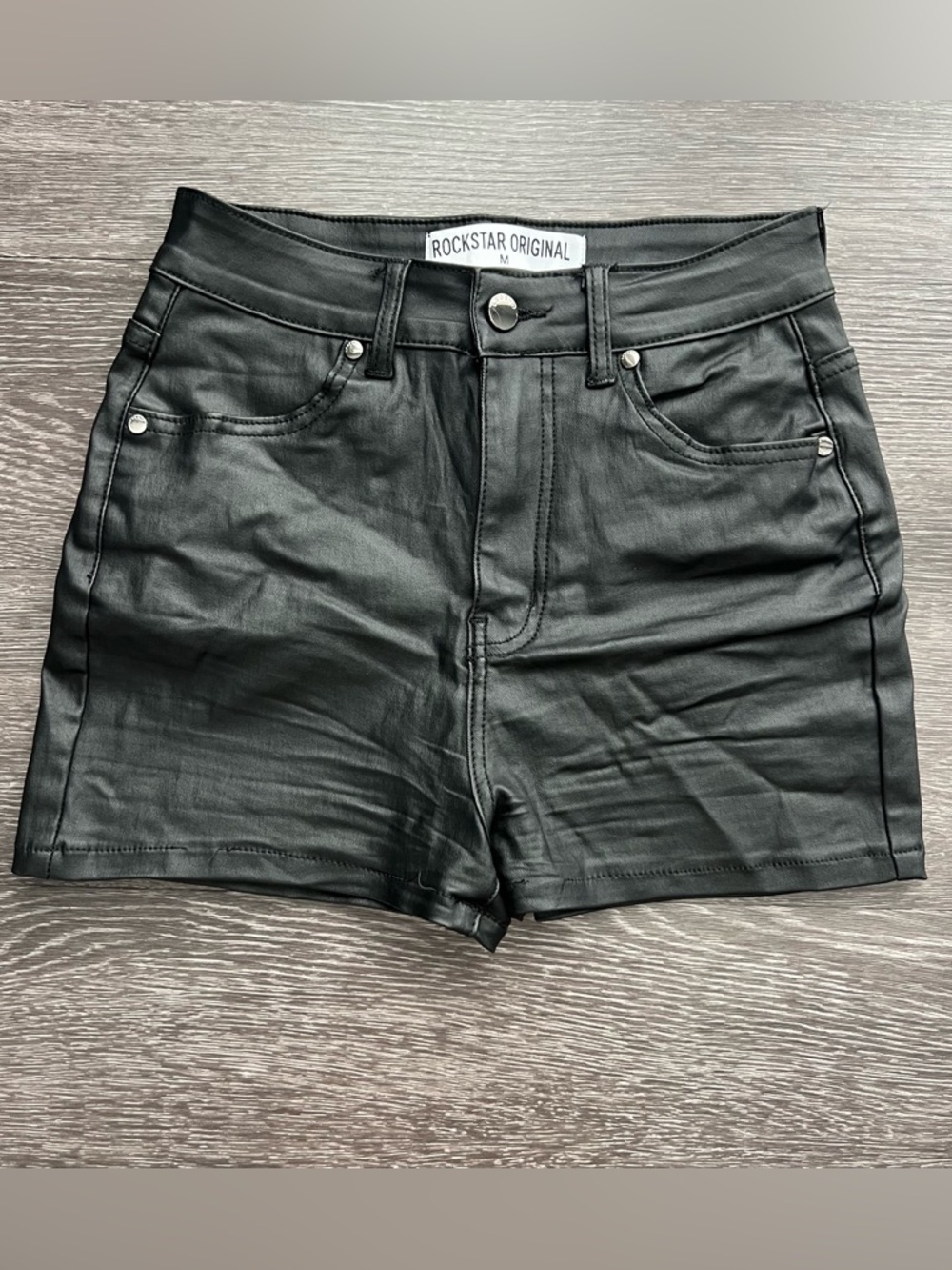 Rockstar Original Khyyam Faux Leather Shorts in Black